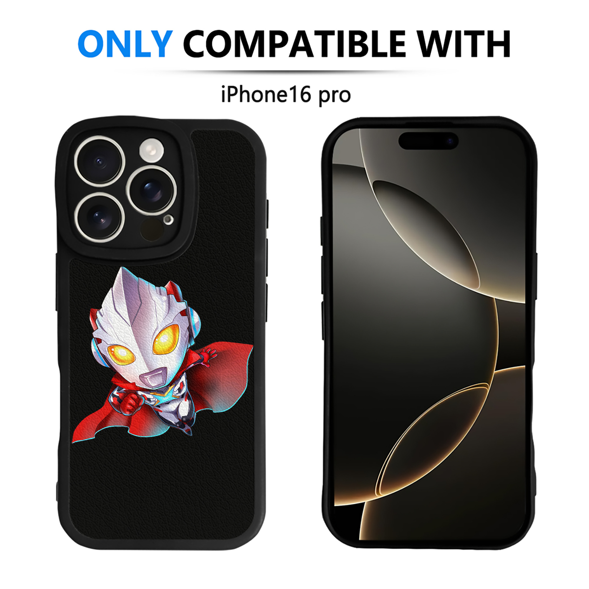 （画像用） ウルトラマン Ultraman 【iPhone 16シリーズ対応】シリコンスマホケース（レザー調） 材質：シリコン